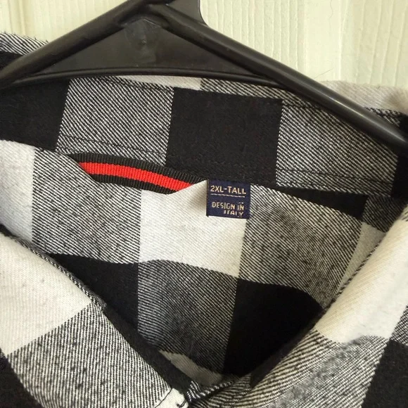 Black and White Checkered Men's Shirt - Picture 2 of 3